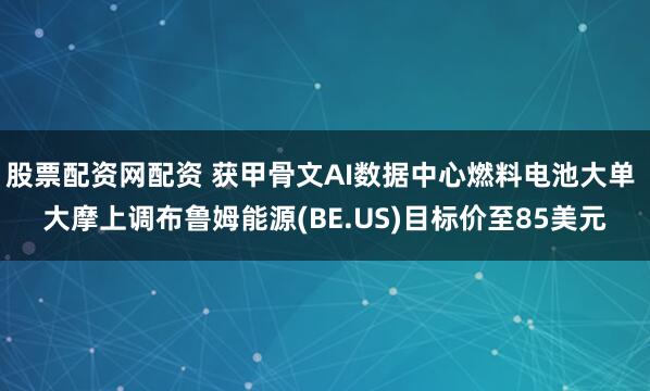 股票配资网配资 获甲骨文AI数据中心燃料电池大单 大摩上调布鲁姆能源(BE.US)目标价至85美元